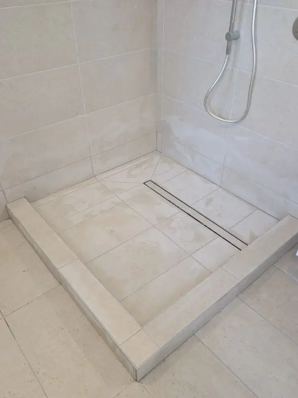 Finished shower area